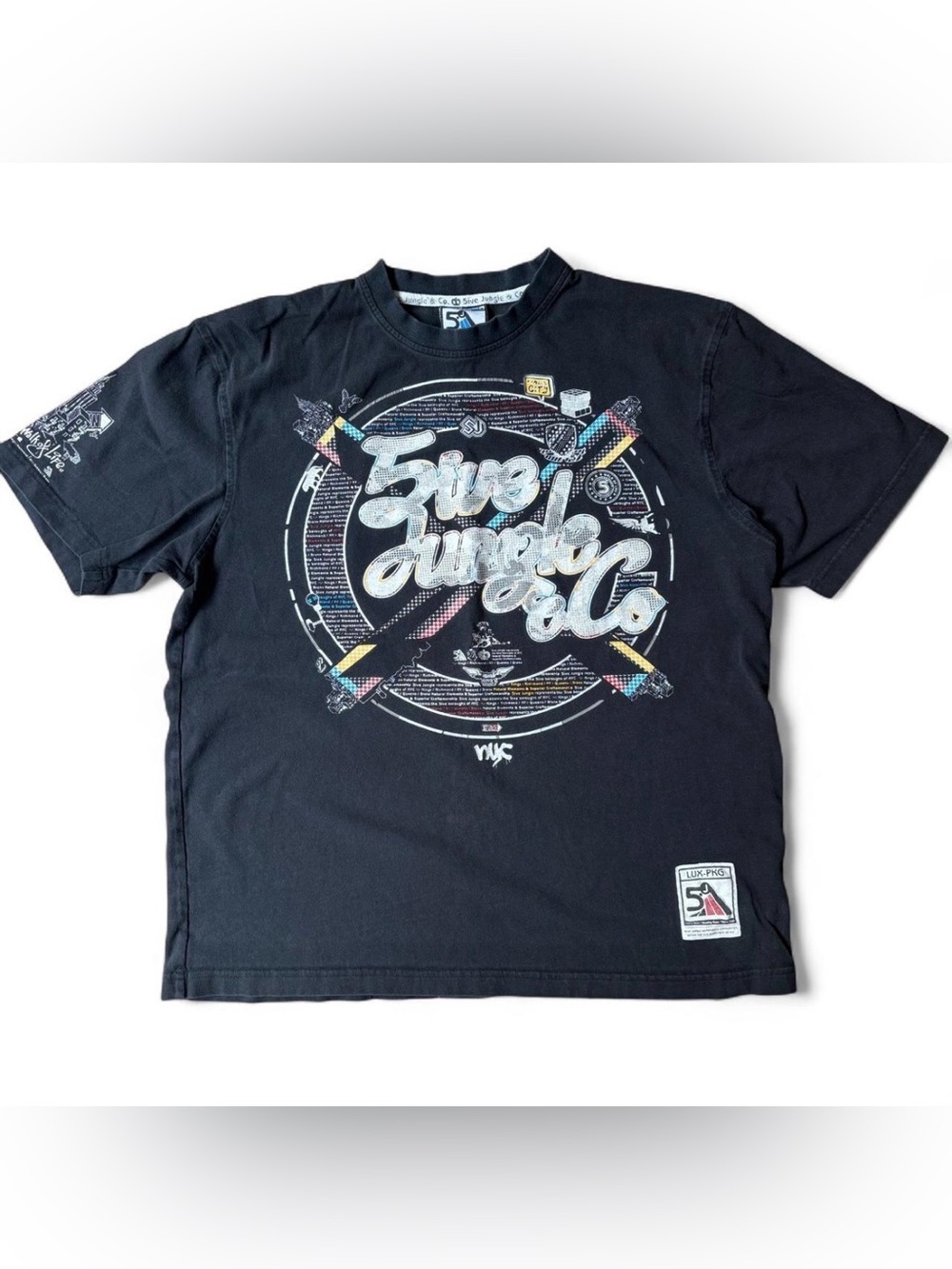 5ive Jungle & Co Y2K NYC Graphic T-Shirt Faded Black Men's XL